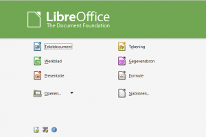 Startscherm LibreOffice opmaakprofielen